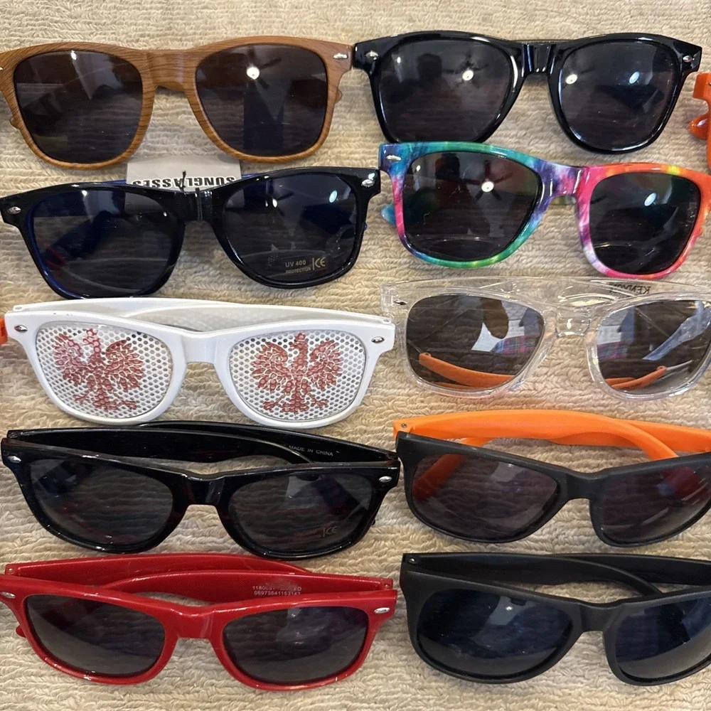 Lot of 20 NEW Logo Sunglasses: Limited Offer-Multiple Colors-Men/Women-NWT